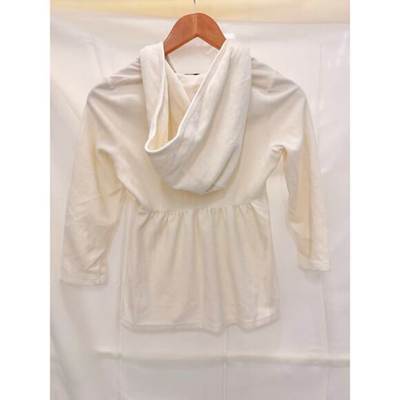 Vintage Juicy Couture White Babydoll Hooded J Zipper Cardigan Small - Picture 2 of 5
